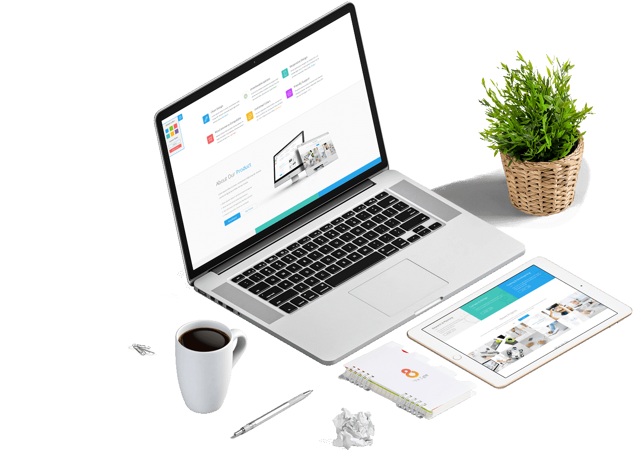 Ноутбук с открытым сайтом